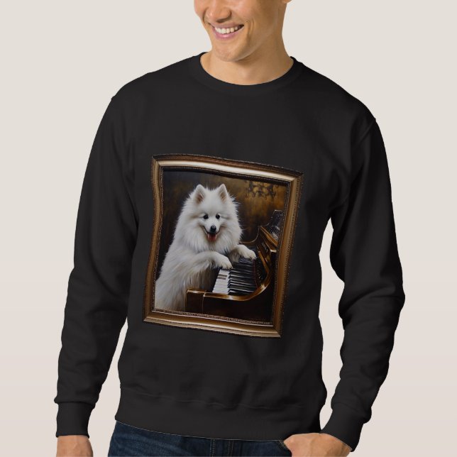 American Eskimo Dog Piano Dog 1 Sweatshirt (Vorderseite)