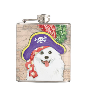 American Eskimo Dog Pirate Hip Flask Flachmann