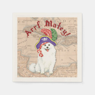 American Eskimo Dog Pirate Napkins Serviette