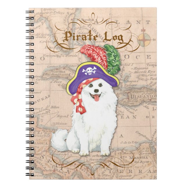 American Eskimo Dog Pirate Notebook Notizblock (Vorderseite)