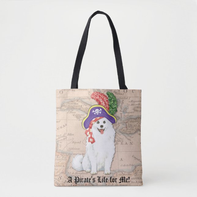 American Eskimo Dog Pirate Tote Bag (Vorderseite)