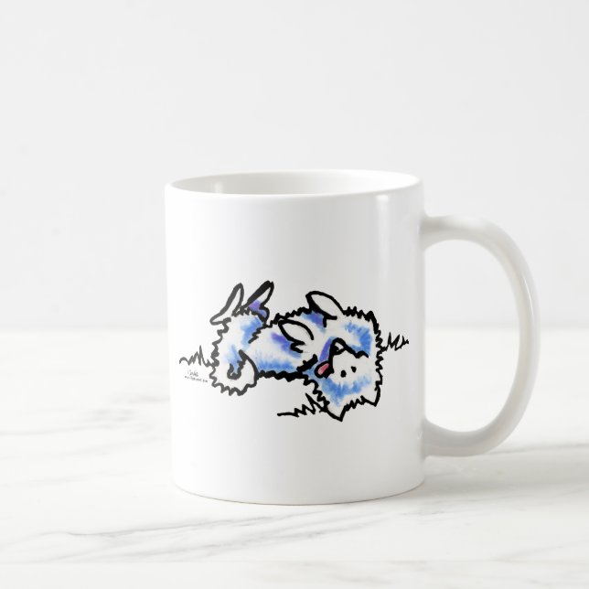 American Eskimo Dog Play Dead Kaffeetasse (Rechts)