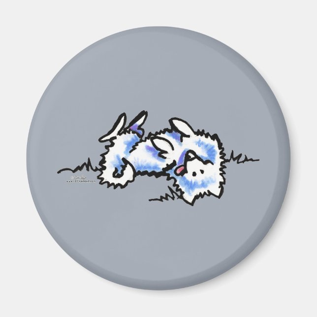 American Eskimo Dog Play Dead Magnet (Vorne)