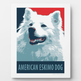American Eskimo Dog Political Hope Parody Fotoplatte