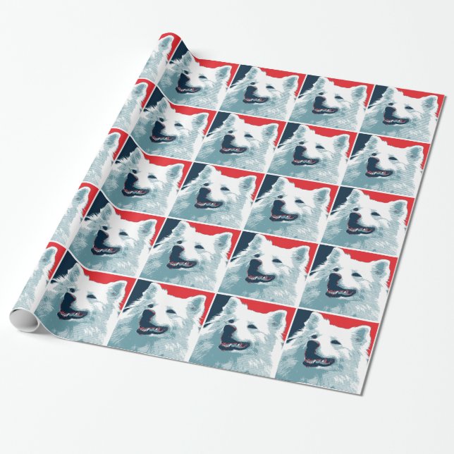 American Eskimo Dog Political Hope Parody Geschenkpapier (Ungerollt)