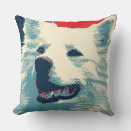 American Eskimo Dog Political Hope Parody Kissen