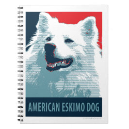 American Eskimo Dog Political Hope Parody Notizblock