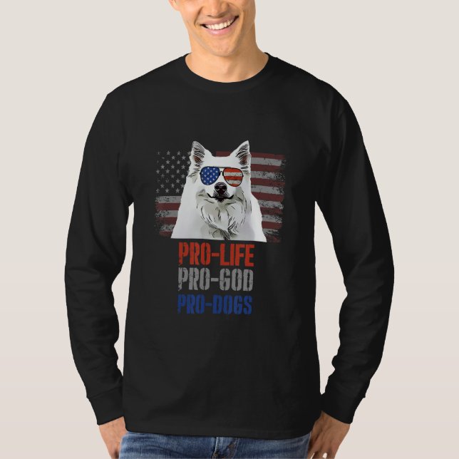 American Eskimo Dog Pro Life Pro God Pro Dogs T-Shirt (Vorderseite)