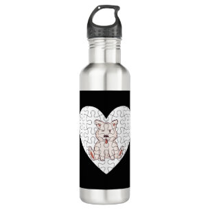 American Eskimo Dog Puzzle Edelstahlflasche