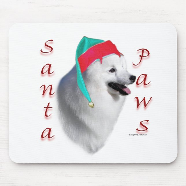 American Eskimo Dog Santa Paws Mousepad (Vorne)