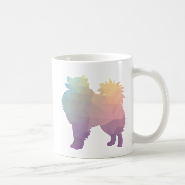 American Eskimo Dog Silhouette Designs Kaffeetasse (Rechts)