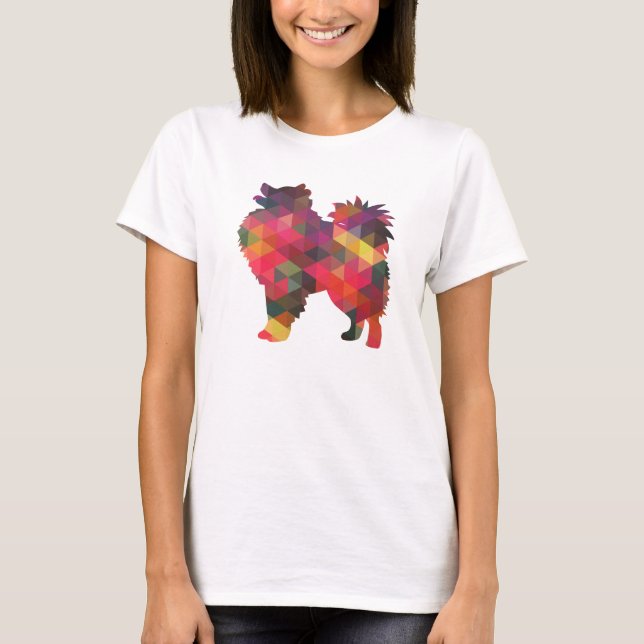 American Eskimo Dog Silhouette Designs T-Shirt (Vorderseite)