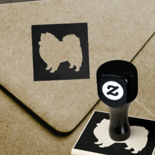 American Eskimo Dog Silhouette Eskie Gummistempel