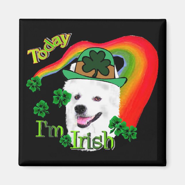 American Eskimo Dog St Patricks Magnet (Vorne)
