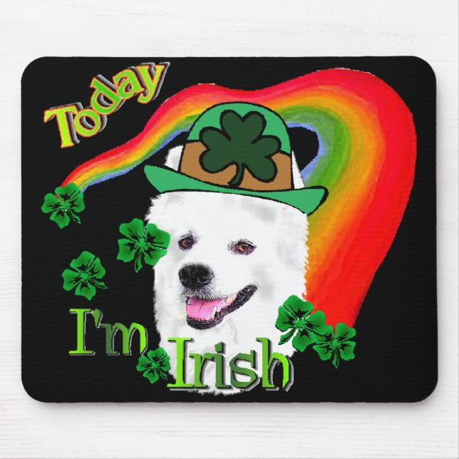 American Eskimo Dog St Patricks Mousepad (Vorne)