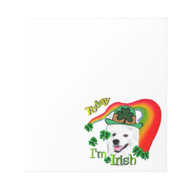 American Eskimo Dog St Patricks Notizblock (Vorderseite)