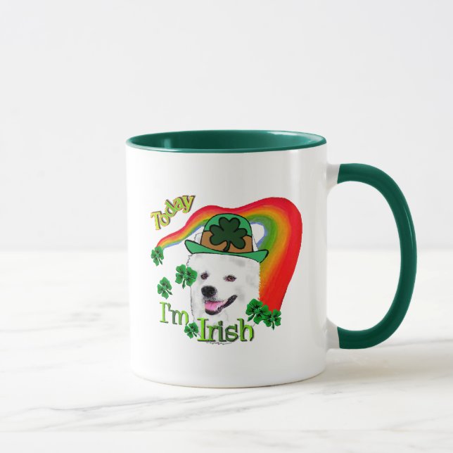 American Eskimo Dog St Patricks Zweifarbige Tasse (Rechts)