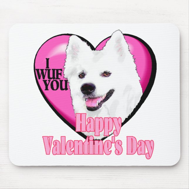 American Eskimo Dog Valentines Mousepad (Vorne)