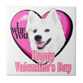 American Eskimo Dog Valentinstag Fliese