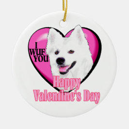 American Eskimo Dog Valentinstag Keramik Ornament