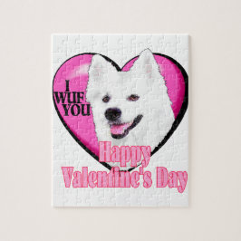 American Eskimo Dog Valentinstag Puzzle