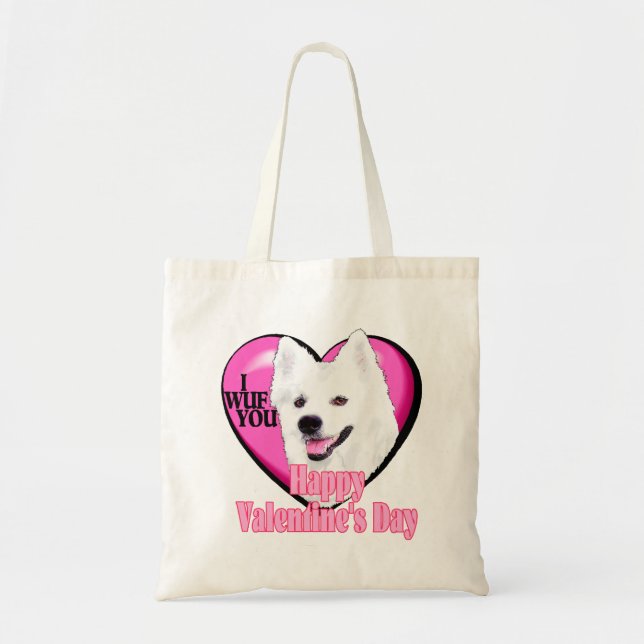 American Eskimo Dog Valentinstag Tragetasche (Vorne)