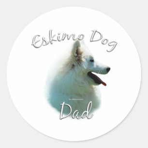 American Eskimo Dog Vater 2 Runder Aufkleber