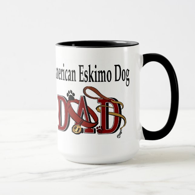 American Eskimo Dog Vater Reisebecher (Rechts)