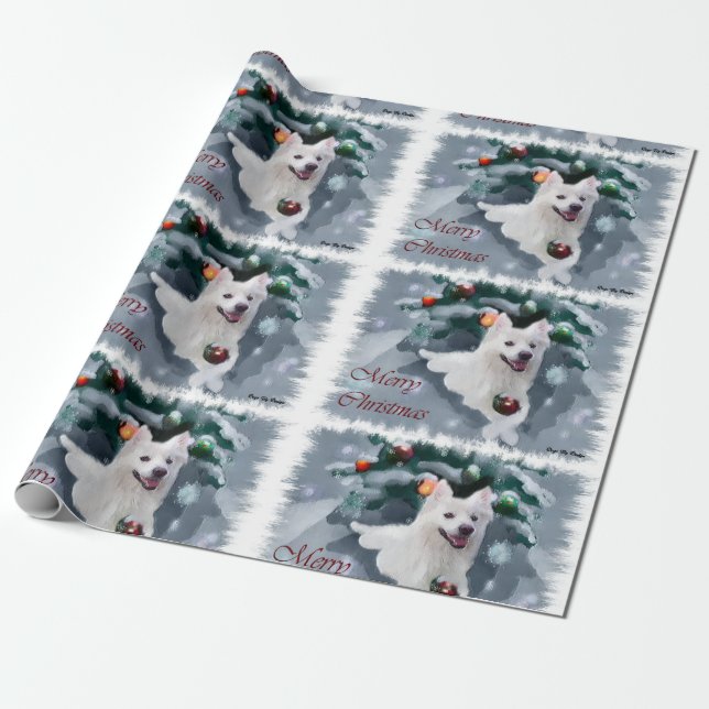 American Eskimo Dog Weihnachten Geschenkpapier (Ungerollt)