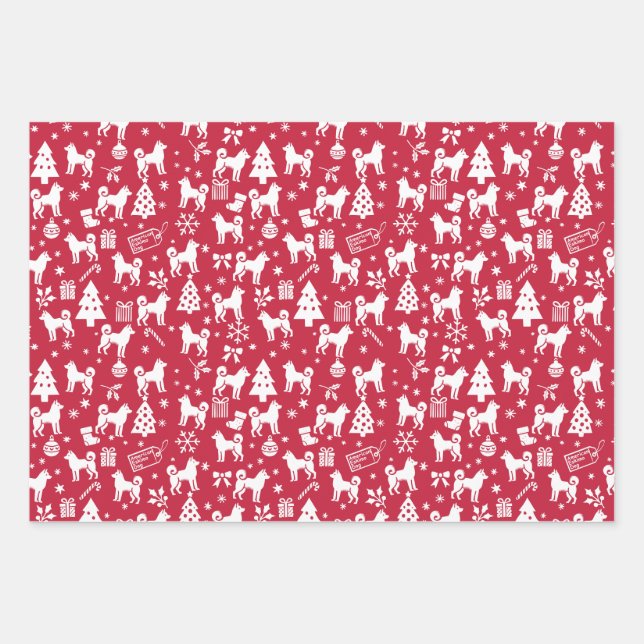 American Eskimo Dog Weihnachten Geschenkpapier Set (Vorderseite)