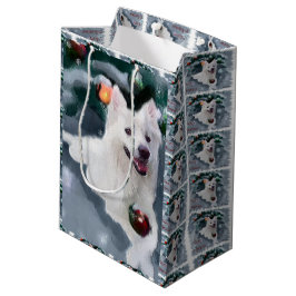 American Eskimo Dog Weihnachten Mittlere Geschenktüte