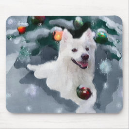 American Eskimo Dog Weihnachten Mousepad