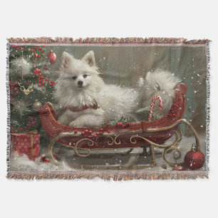 American Eskimo Dog Weihnachtsfest Decke