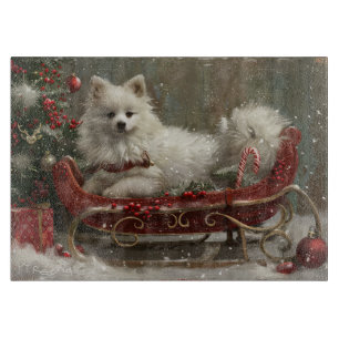 American Eskimo Dog Weihnachtsfest Schneidebrett