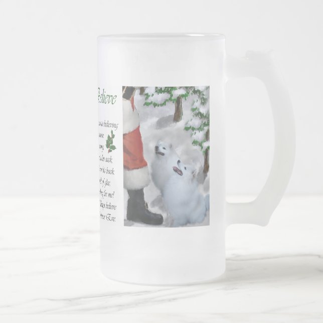 American Eskimo Dog Weihnachtsgeschenke Mattglas Bierglas (Rechts)
