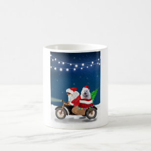 American Eskimo Dog Weihnachtsmann Kaffeetasse
