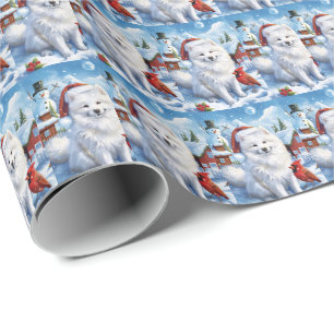American Eskimo Dog Winter Wunderland Weihnachten Geschenkpapier