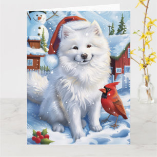American Eskimo Dog Winter Wunderland Weihnachten Karte