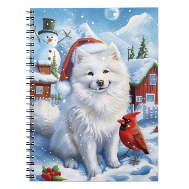American Eskimo Dog Winter Wunderland Weihnachten Notizblock (Vorderseite)