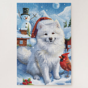 American Eskimo Dog Winter Wunderland Weihnachten Puzzle