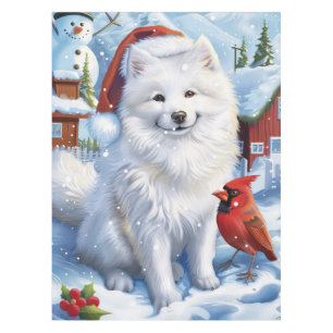American Eskimo Dog Winter Wunderland Weihnachten Tischdecke