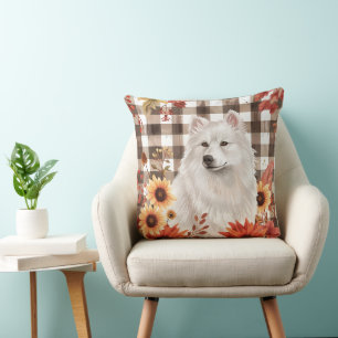 American Eskimo Fall Watercolor Blume Kissen