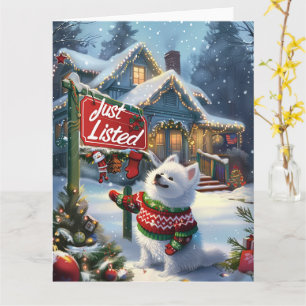 American Eskimo Festive Spaß Realtor Weihnachten Karte