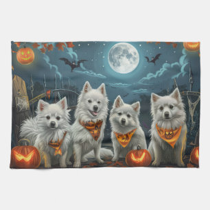 American Eskimo Halloween Spooky Geschirrtuch