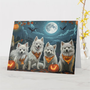 American Eskimo Halloween Spooky Karte