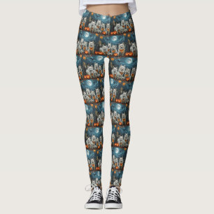 American Eskimo Halloween Spooky Leggings