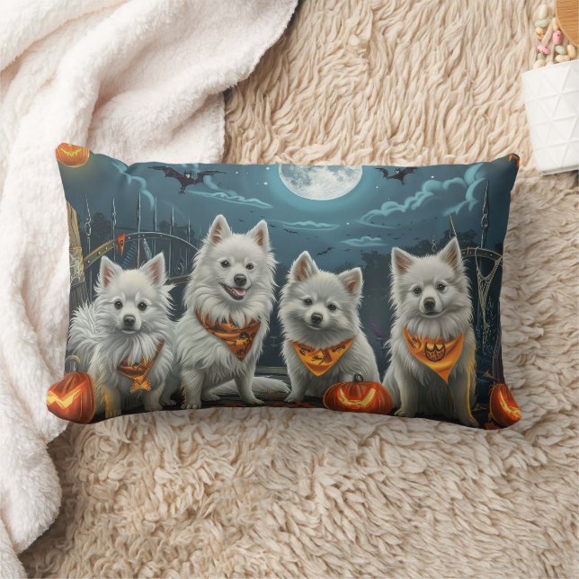 American Eskimo Halloween Spooky Lendenkissen (Decke)