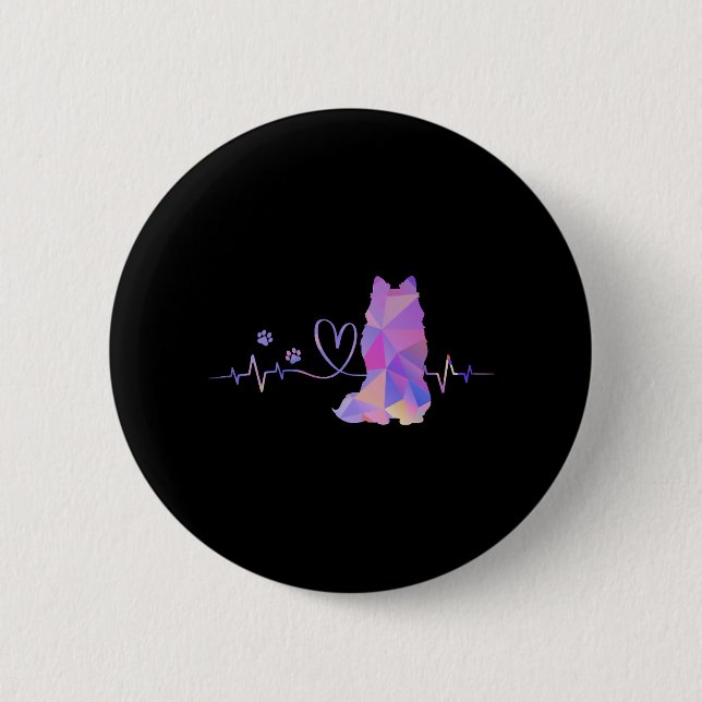 American Eskimo Heartbeat Button (Vorderseite)