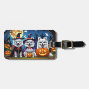 American Eskimo Hunde Pumpkin Halloween Funny Gepäckanhänger
