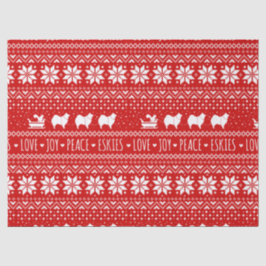 American Eskimo Hunde Weihnachten Eskies Urlaub Seidenpapier